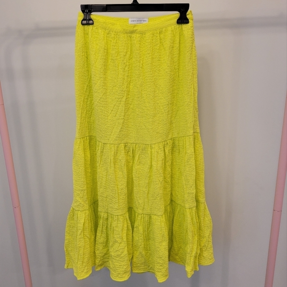 Urban Outfitters Neon Yellow Skirt size small - Picture 2 of 6